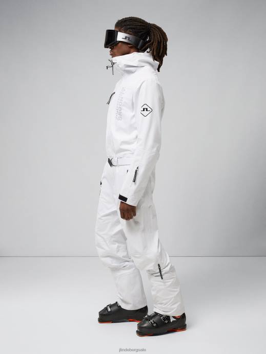 Men J.Lindeberg White Aerial Shell One Piece Clothing 8R621294