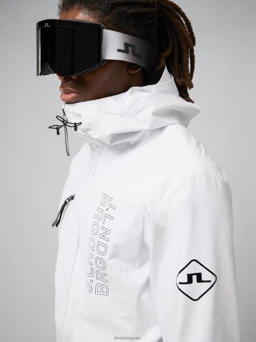 Men J.Lindeberg White Aerial Shell One Piece Clothing 8R621294