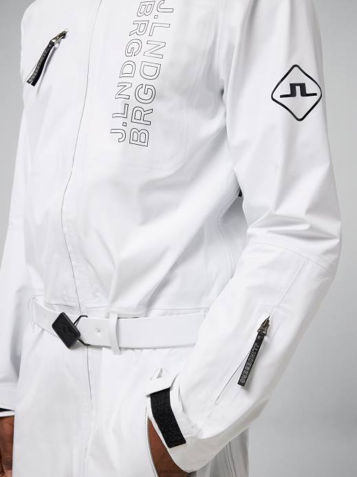 Men J.Lindeberg White Aerial Shell One Piece Clothing 8R621294