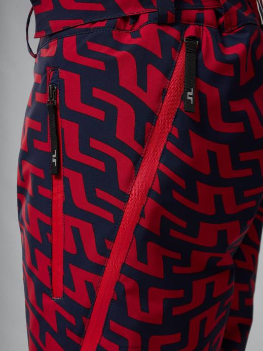 Men J.Lindeberg Bridge Swirl Red Eclipse Print Pant Clothing 8R621308