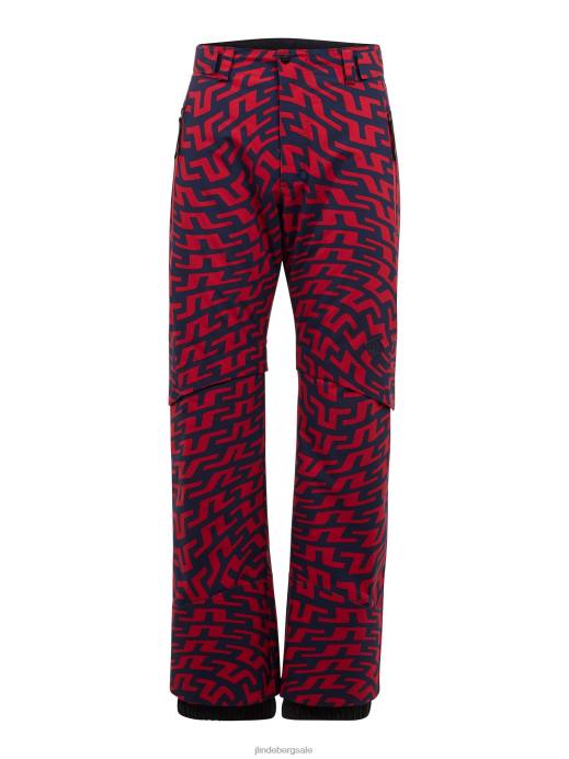 Men J.Lindeberg Bridge Swirl Red Eclipse Print Pant Clothing 8R621308