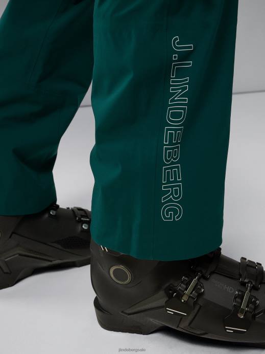 Men J.Lindeberg Canimol Green Aerial Bib Print Shell Pant Clothing 8R621312