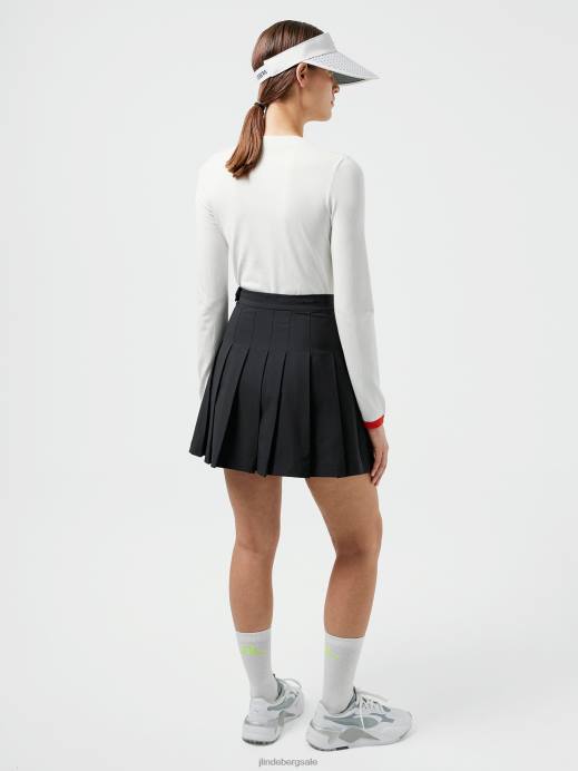 Women J.Lindeberg Black Adina Golf Skirt Clothing 8R622730