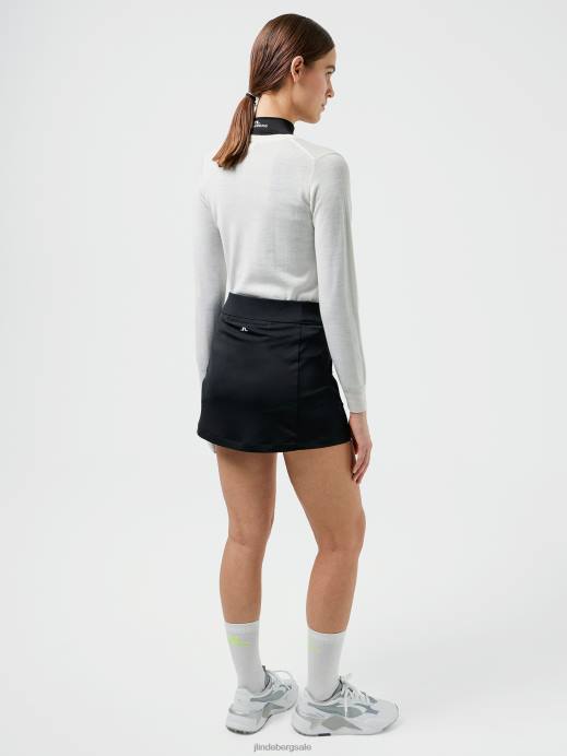 Women J.Lindeberg Black Amelie Golf Skirt Clothing 8R622711