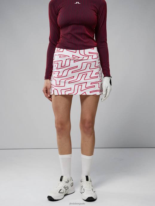 Women J.Lindeberg Bridge Swirl White Amelie Print Skirt Clothing 8R622663