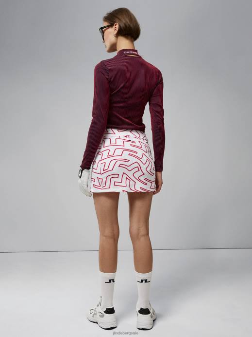 Women J.Lindeberg Bridge Swirl White Amelie Print Skirt Clothing 8R622663