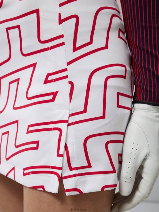 Women J.Lindeberg Bridge Swirl White Amelie Print Skirt Clothing 8R622663