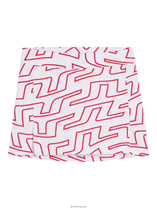 Women J.Lindeberg Bridge Swirl White Amelie Print Skirt Clothing 8R622663