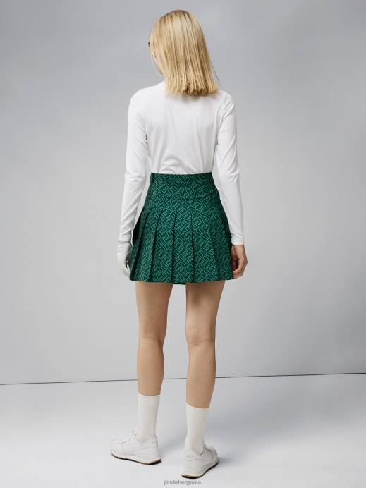 Women J.Lindeberg Classic Green Bridge Monogram Adina Print Skirt Clothing 8R622685