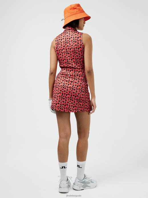 Women J.Lindeberg Faded Rose Animal Amelie Mid Print Golf Skirt Clothing 8R622716