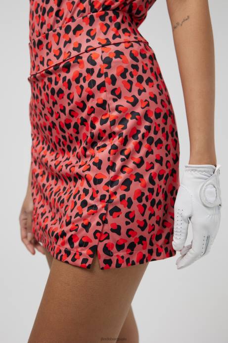 Women J.Lindeberg Faded Rose Animal Amelie Mid Print Golf Skirt Clothing 8R622716