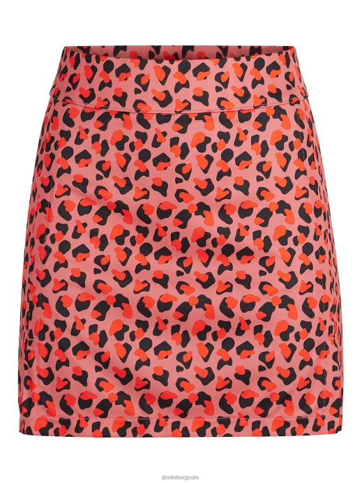 Women J.Lindeberg Faded Rose Animal Amelie Mid Print Golf Skirt Clothing 8R622716