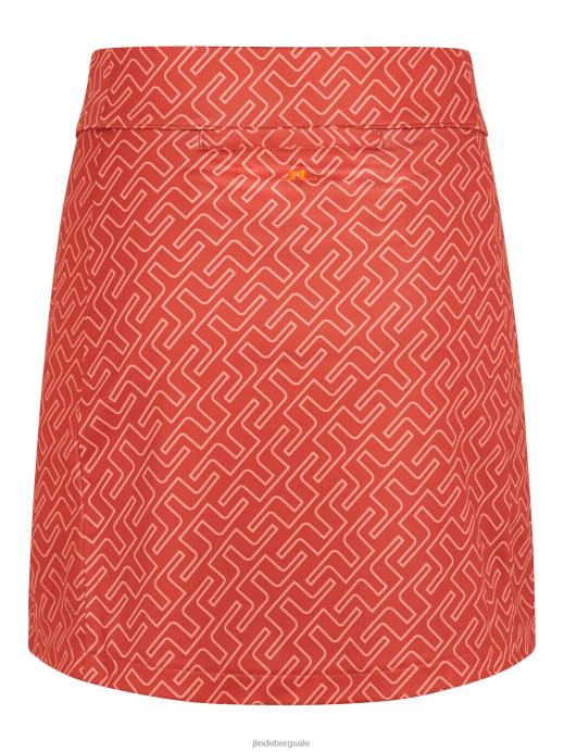 Women J.Lindeberg Faded Rose Bridge Monogram Amelie Mid Print Golf Skirt Clothing 8R622718