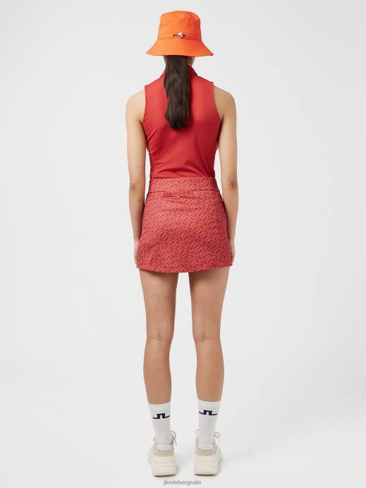 Women J.Lindeberg Faded Rose Bridge Monogram Amelie Print Golf Skirt Clothing 8R622722