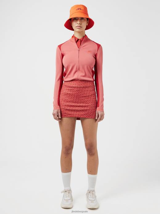 Women J.Lindeberg Faded Rose Bridge Monogram Amelie Print Golf Skirt Clothing 8R622722