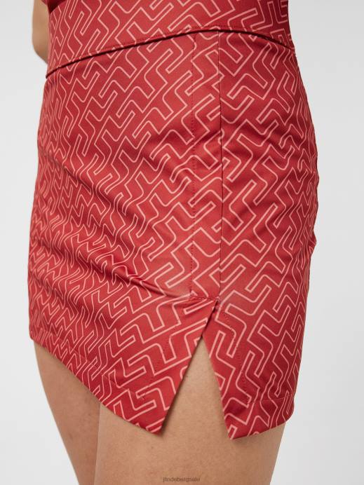 Women J.Lindeberg Faded Rose Bridge Monogram Amelie Print Golf Skirt Clothing 8R622722