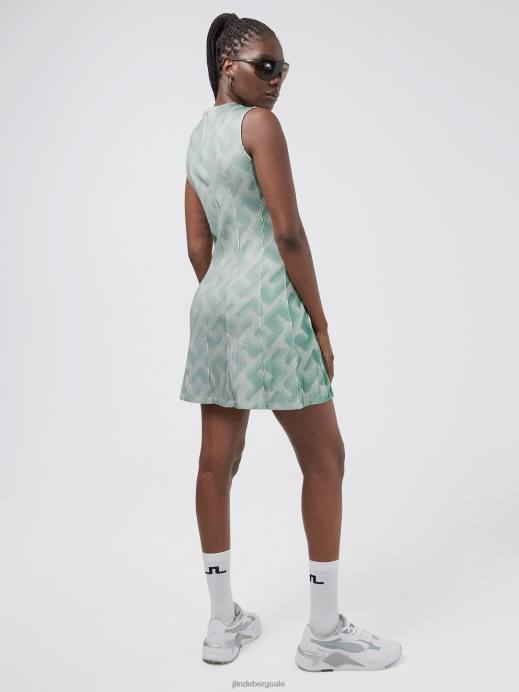 Women J.Lindeberg Green 3D Bridge Monogram Jillian 3D Golf Dress Clothing 8R622702