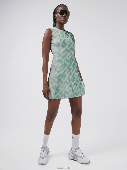 Women J.Lindeberg Green 3D Bridge Monogram Jillian 3D Golf Dress Clothing 8R622702