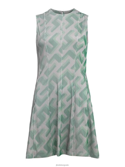 Women J.Lindeberg Green 3D Bridge Monogram Jillian 3D Golf Dress Clothing 8R622702