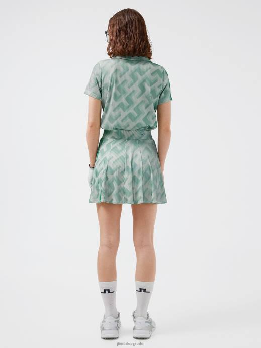 Women J.Lindeberg Green 3D Bridge Monogram Jolie 3D Print Golf Skirt Clothing 8R622701