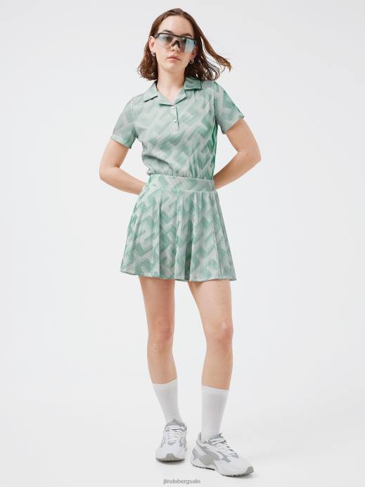 Women J.Lindeberg Green 3D Bridge Monogram Jolie 3D Print Golf Skirt Clothing 8R622701