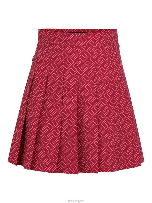 Women J.Lindeberg Hot Pink Bridge Monogram Adina Print Golf Skirt Clothing 8R622710