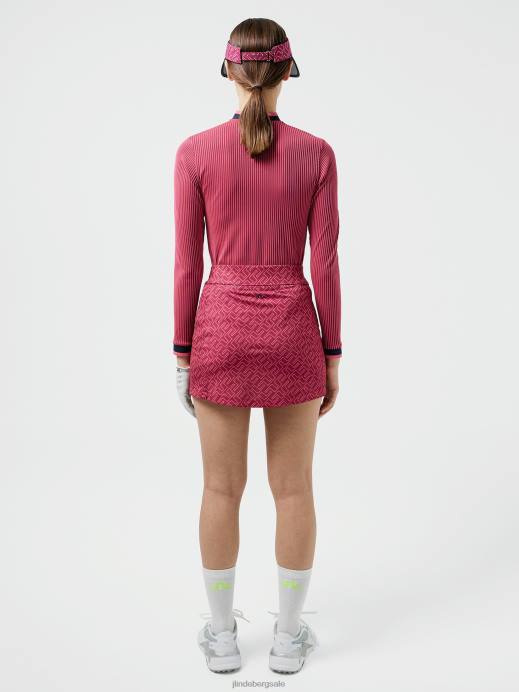Women J.Lindeberg Hot Pink Bridge Monogram Amelie Print Golf Skirt Clothing 8R622723