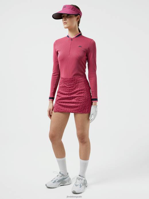 Women J.Lindeberg Hot Pink Bridge Monogram Amelie Print Golf Skirt Clothing 8R622723