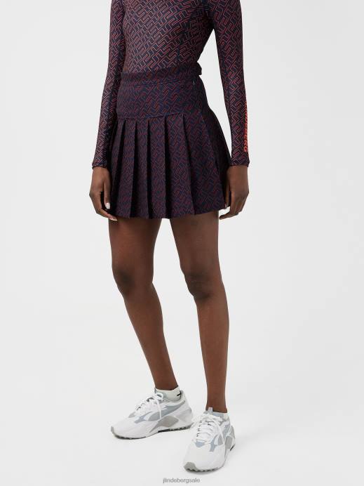 Women J.Lindeberg Ketchup Bridge Monogram Adina Print Golf Skirt Clothing 8R622707
