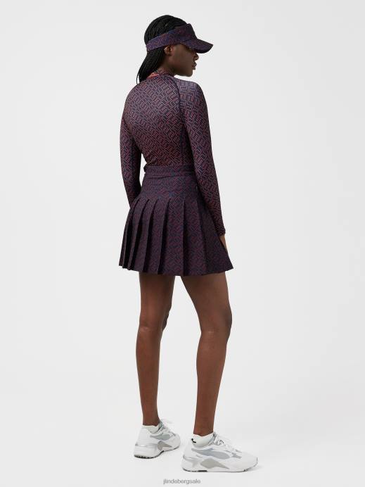 Women J.Lindeberg Ketchup Bridge Monogram Adina Print Golf Skirt Clothing 8R622707