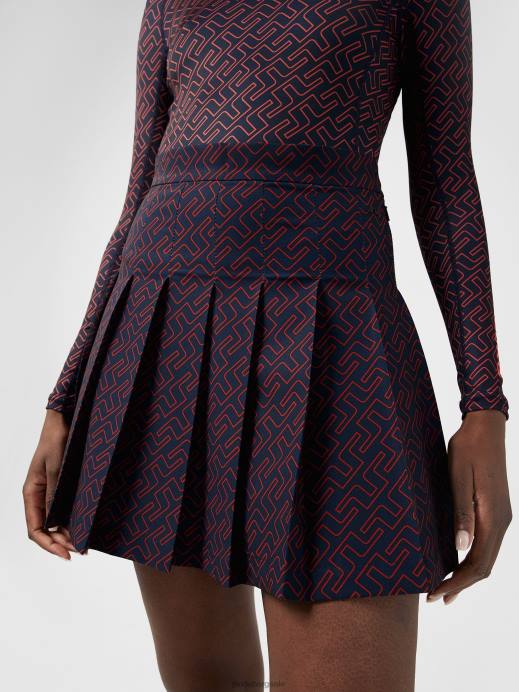 Women J.Lindeberg Ketchup Bridge Monogram Adina Print Golf Skirt Clothing 8R622707