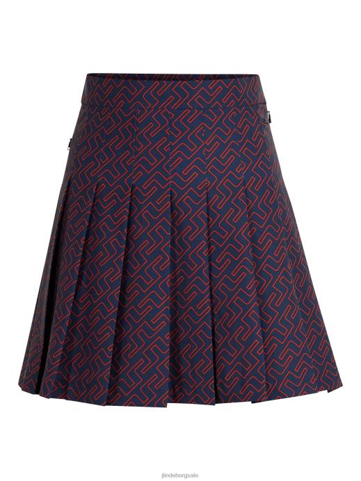 Women J.Lindeberg Ketchup Bridge Monogram Adina Print Golf Skirt Clothing 8R622707