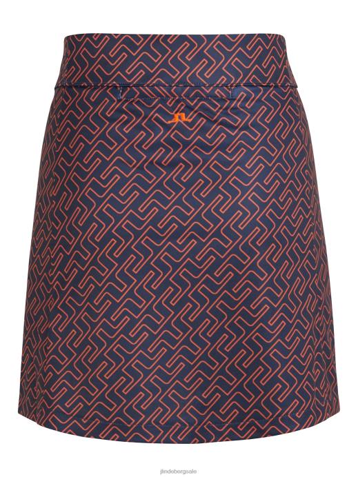 Women J.Lindeberg Ketchup Bridge Monogram Amelie Mid Print Golf Skirt Clothing 8R622719