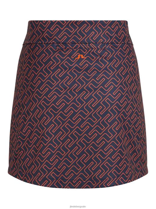 Women J.Lindeberg Ketchup Bridge Monogram Amelie Print Golf Skirt Clothing 8R622724