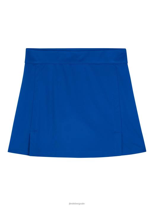Women J.Lindeberg Nautical Blue Amelie Mid-Length Skirt Clothing 8R622667