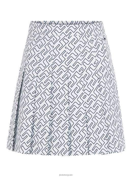 Women J.Lindeberg Navy Bridge Monogram Adina Print Golf Skirt Clothing 8R622708