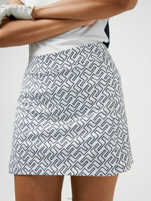 Women J.Lindeberg Navy Bridge Monogram Amelie Mid Print Golf Skirt Clothing 8R622715