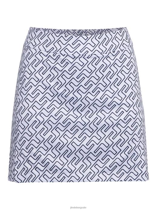 Women J.Lindeberg Navy Bridge Monogram Amelie Mid Print Golf Skirt Clothing 8R622715