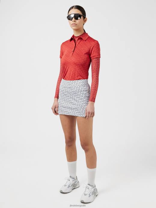 Women J.Lindeberg Navy Bridge Monogram Amelie Print Golf Skirt Clothing 8R622721