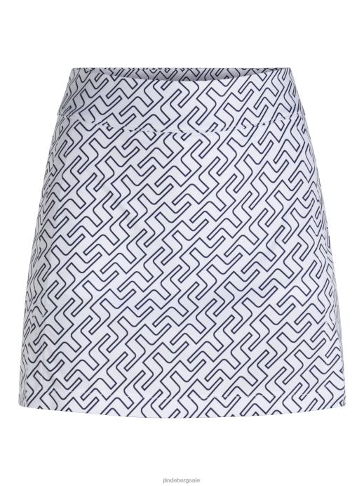Women J.Lindeberg Navy Bridge Monogram Amelie Print Golf Skirt Clothing 8R622721