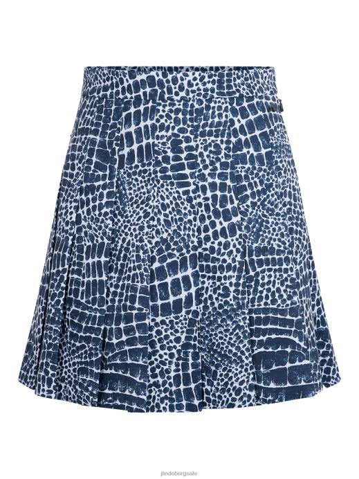 Women J.Lindeberg Navy Croco Alice Printed Tx Jersey Skirt Clothing 8R622734