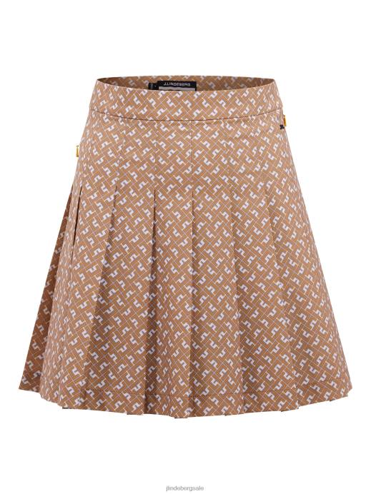 Women J.Lindeberg Tiger Monogram check Adina Print Skirt Clothing 8R622687