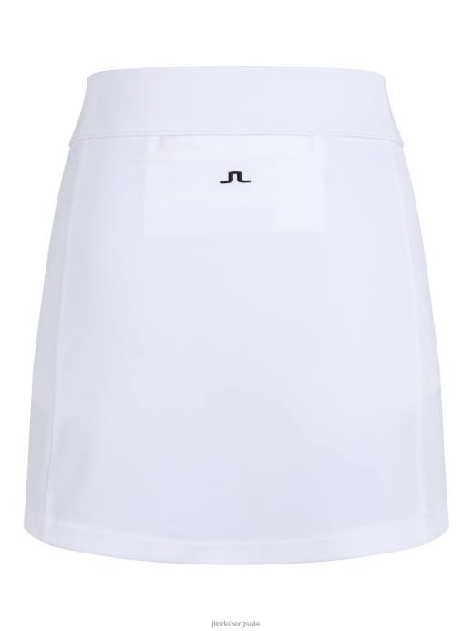 Women J.Lindeberg White Amelie Golf Skirt Clothing 8R622714