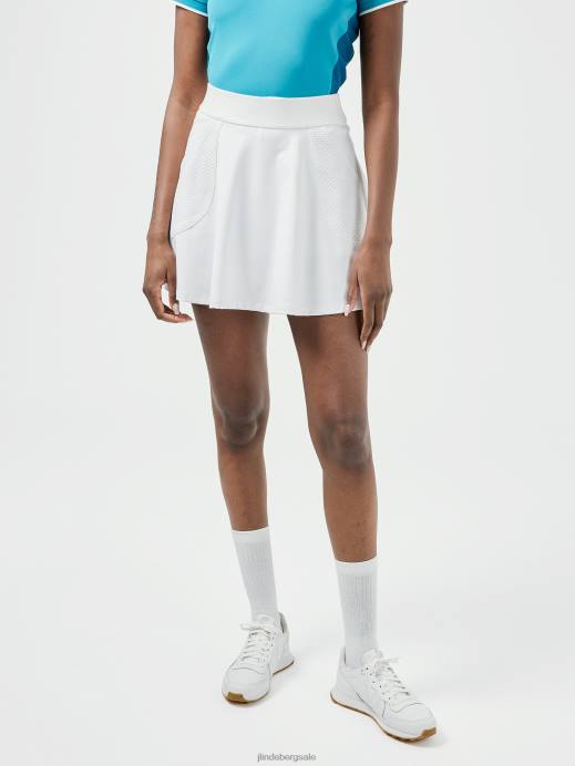 Women J.Lindeberg White Imani Golf Skirt Clothing 8R622727