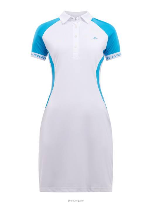 Women J.Lindeberg White Jill Golf Dress Clothing 8R622736