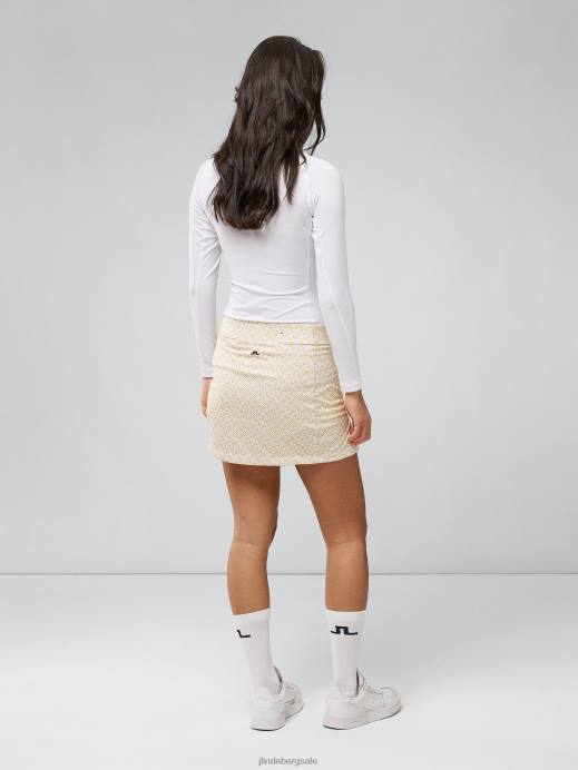 Women J.Lindeberg White Monogram check Amelie Print Skirt Clothing 8R622665