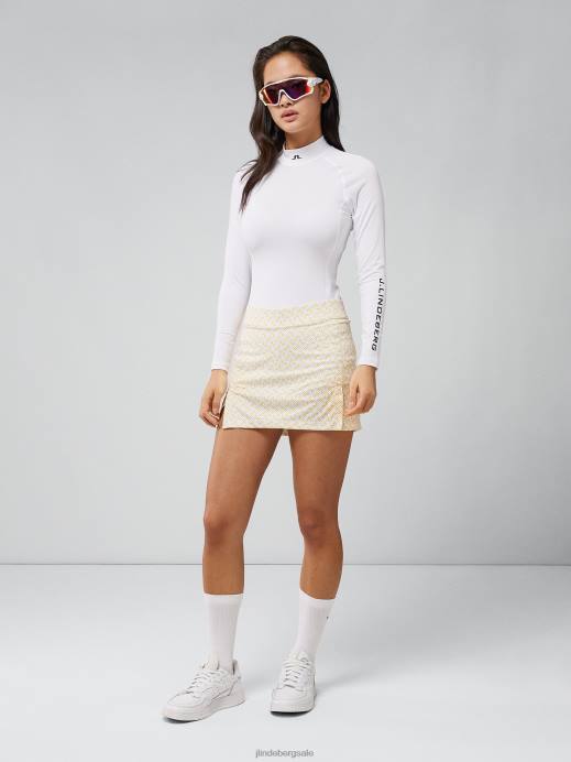 Women J.Lindeberg White Monogram check Amelie Print Skirt Clothing 8R622665