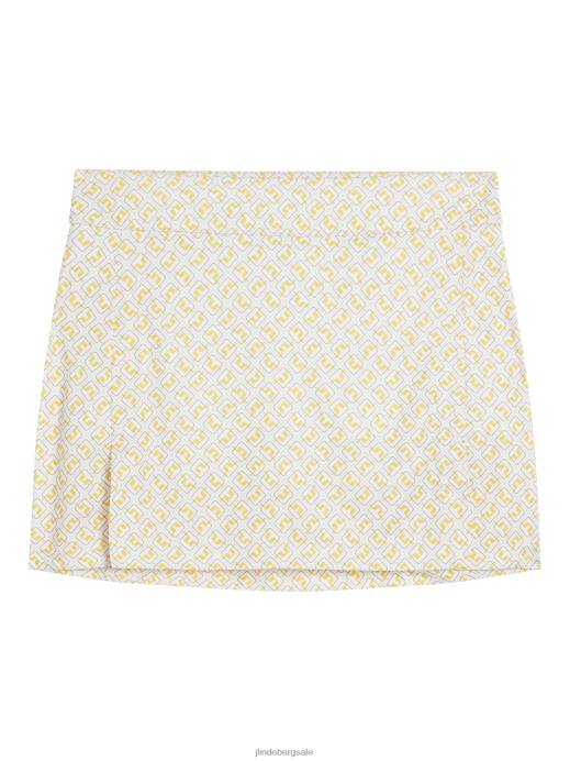 Women J.Lindeberg White Monogram check Amelie Print Skirt Clothing 8R622665