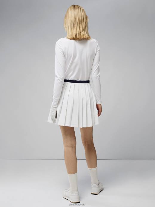 Women J.Lindeberg White Sierra Pleat Skirt Clothing 8R622679