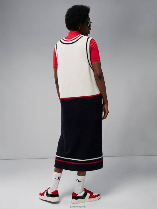 Women J.Lindeberg White Teela Knitted Dress Clothing 8R622697